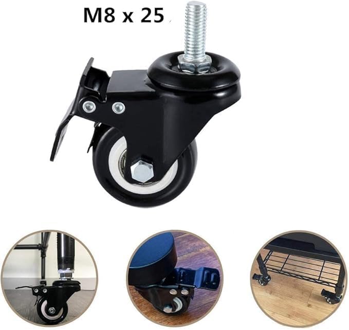 درافل عجلات دورافيل الدوارة شديدة التحمل مقاس 2 بوصة مع فرامل - عبوة من 4 قطع - Image 5